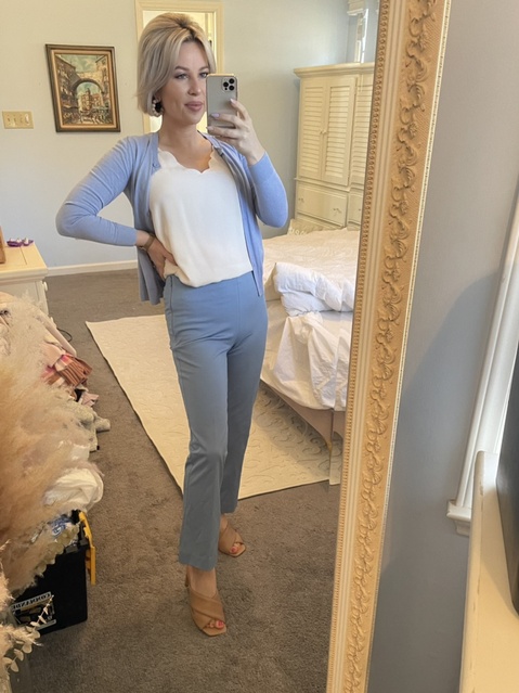 baby blue pastel spring outfit