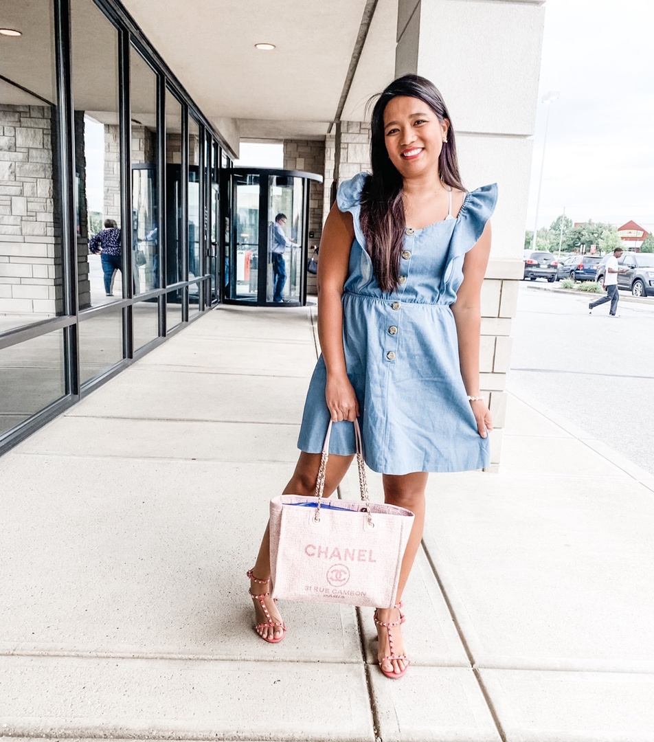 Short Sleeve Universal Thread Chambray Dress Fashion Look