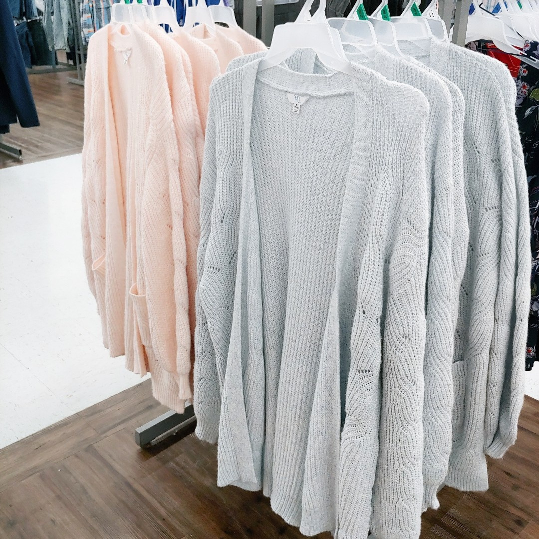 time and tru pointelle cardigan