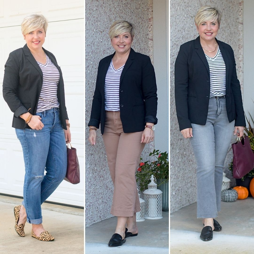 Look by Savvy Southern Chic featuring Mid-Rise Distressed Boyfriend Straight Cut-Off Jeans for Women