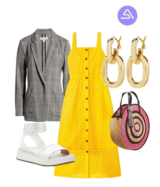 casual yellow dress outfit ideas