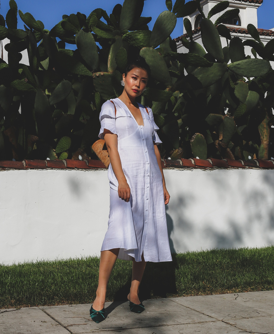Embracing the summer heat in my white ASOS midi dress! #ShopStyle #shopthelook #summerstyle #WeddingGuestLooks #MyShopStyle #mididress