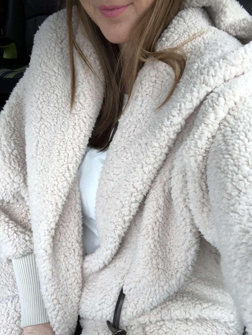 Jacket Shein Hoodie Drop Shoulder Shein Fleece Jacket SHEIN EZwear