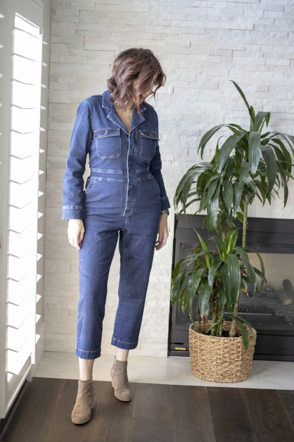 madewell denim slim coverall jumpsuit