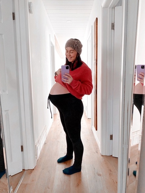 s are getting me through this winter pregnancy, keeping the bump warm and cozy. I am so impressed with how stretchy they are.