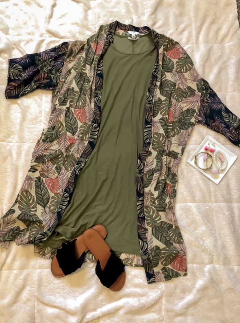 Look by Abby Hershberger featuring Time and Tru Women's 2fer Dress & Kimono