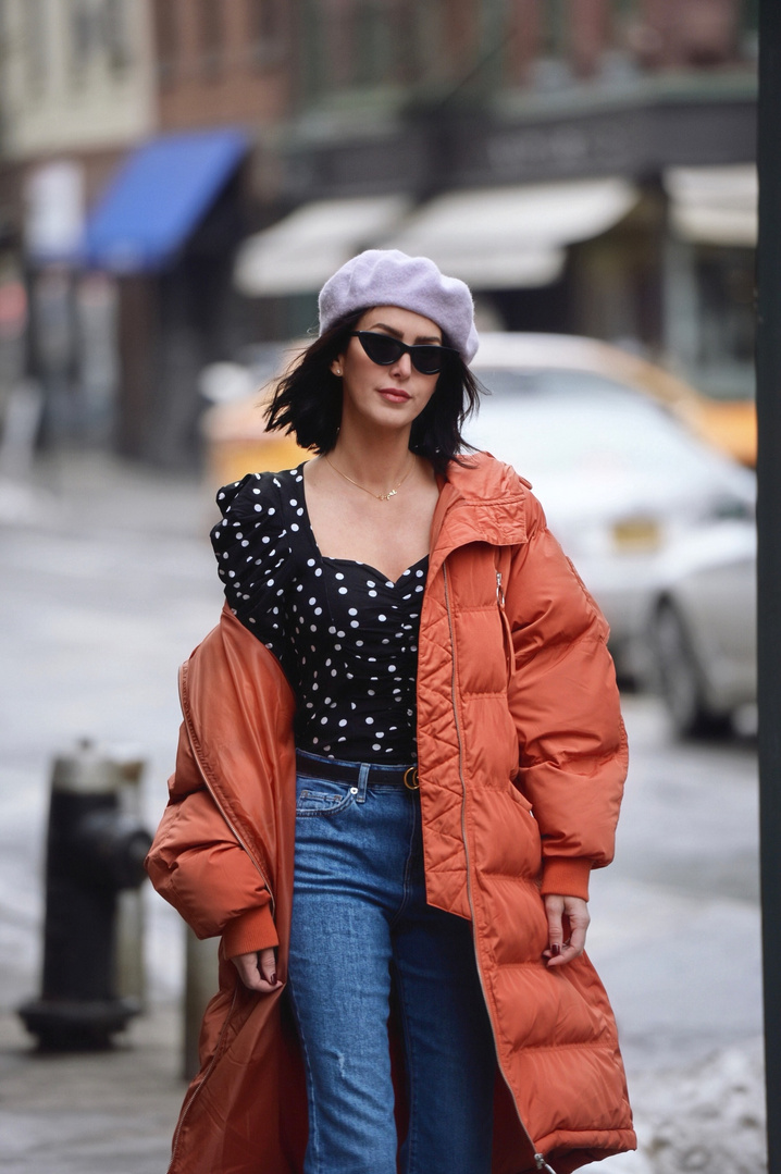 Mixing winter and spring trends with a puffer and polka dots #puffer #puffercoat #beret #polkadots #winterlayering #winterstyle #winterfashion #winter #streetstyle #nyc #lavender #purple #ShopStyle #ssCollective #MyShopStyle #ootd #mylook #lookoftheday #currentlywearing #todaysdetails #getthelook #wearitloveit #shopthelook