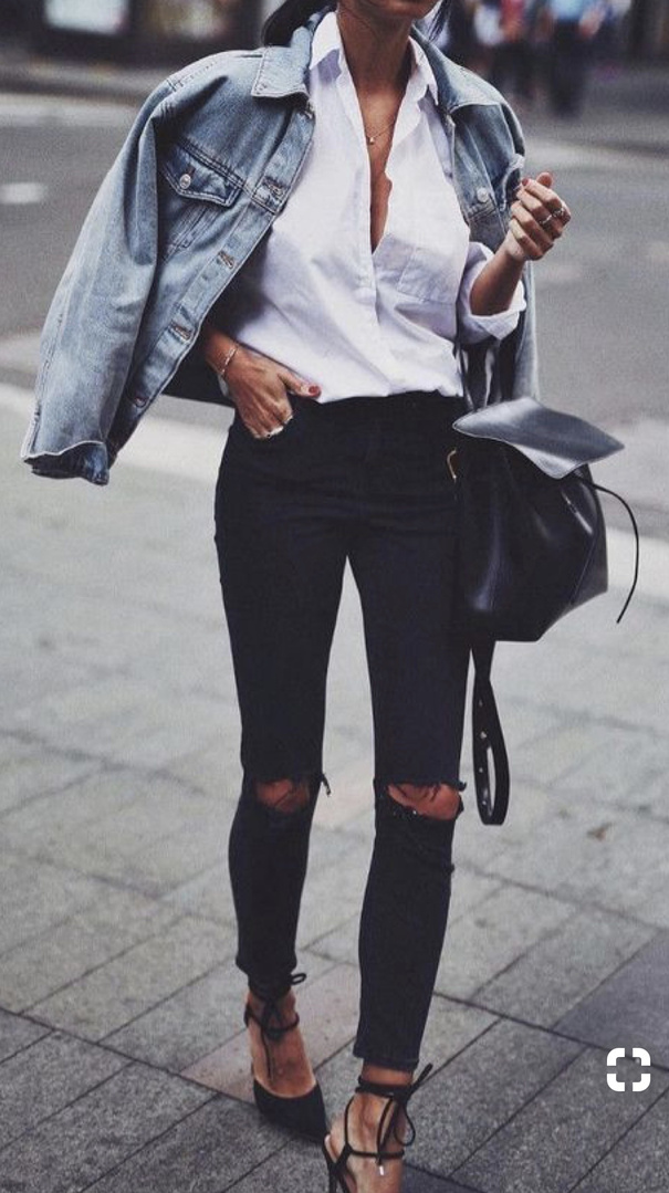Fashion Look Featuring Manolo Blahnik Pumps and Levi's Denim Jackets by ...