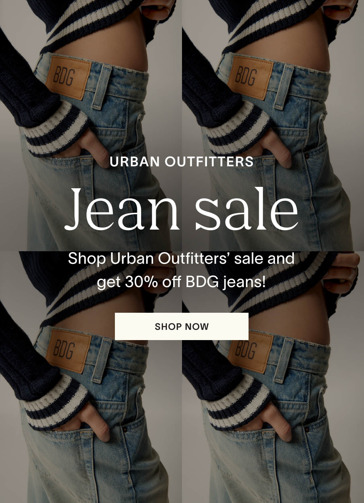 Shop Urban Outfitters’ sale and get 30% off BDG jeans!