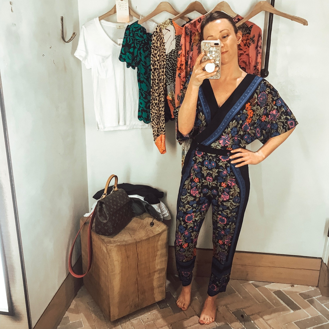 Anthropologie scarf printed jumpsuit online