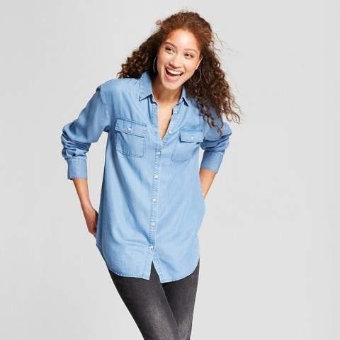 an be worn so many ways! #ShopStyle #shopthelook #SpringStyle #SummerStyle #MyShopStyle #OOTD #denimtop #denimshirt #chambray