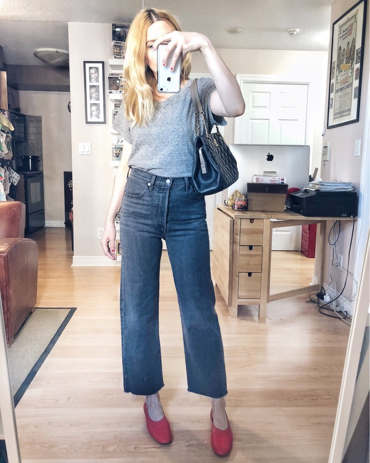 Fashion Look Featuring Madewell T-shirts and Levi's Straight-Leg Jeans ...