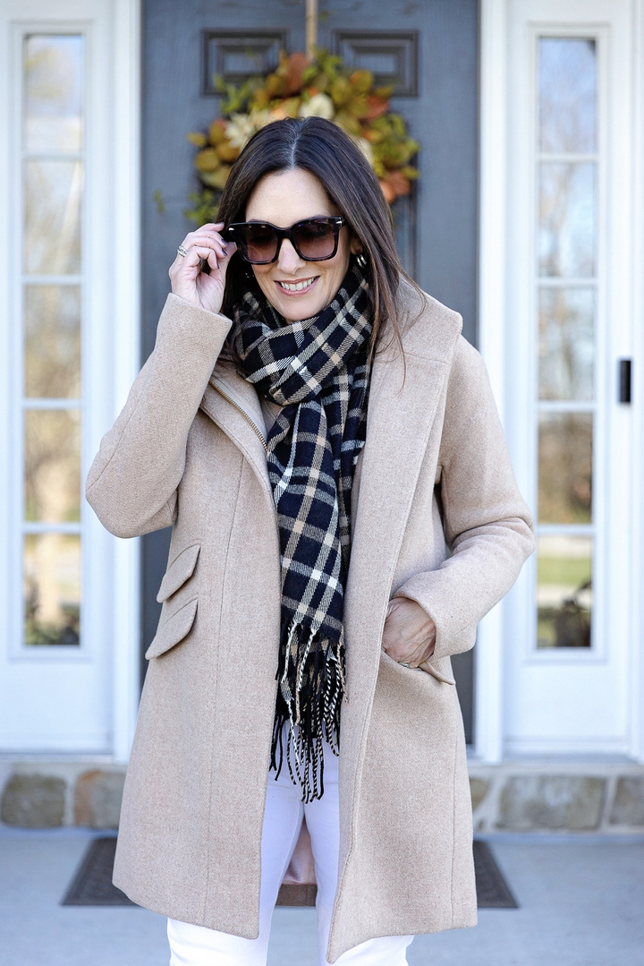 Fashion Look Featuring J.Crew Factory Scarves & Wraps and J.Crew Coats ...