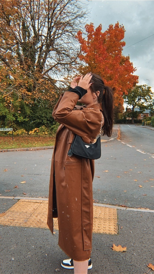 weekday leather trench