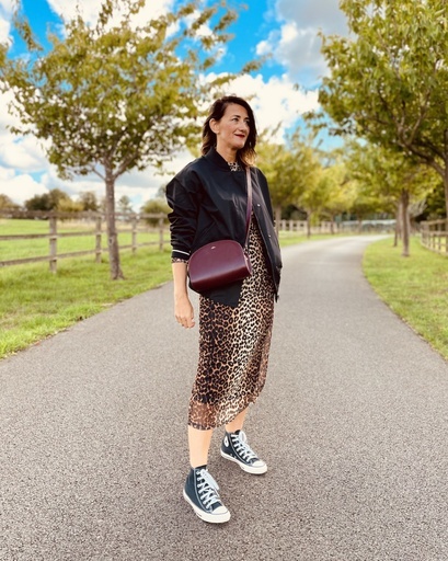 How to style your leopard slip dress for fall
