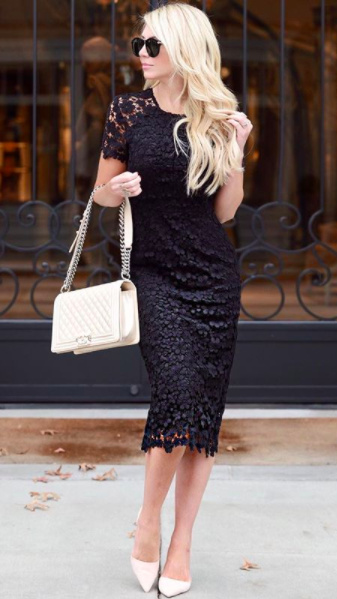 shoshanna beaux guipure lace sheath dress