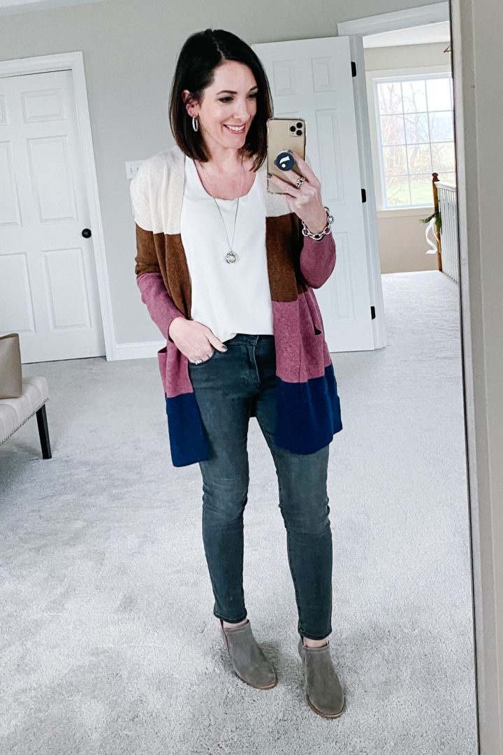 kent striped cardigan sweater in coziest yarn