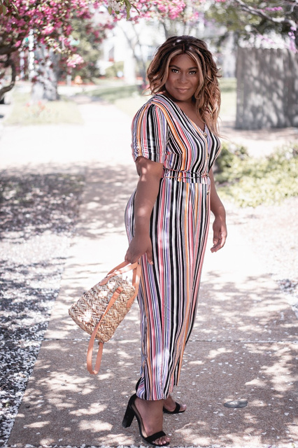 xhilaration striped jumpsuit