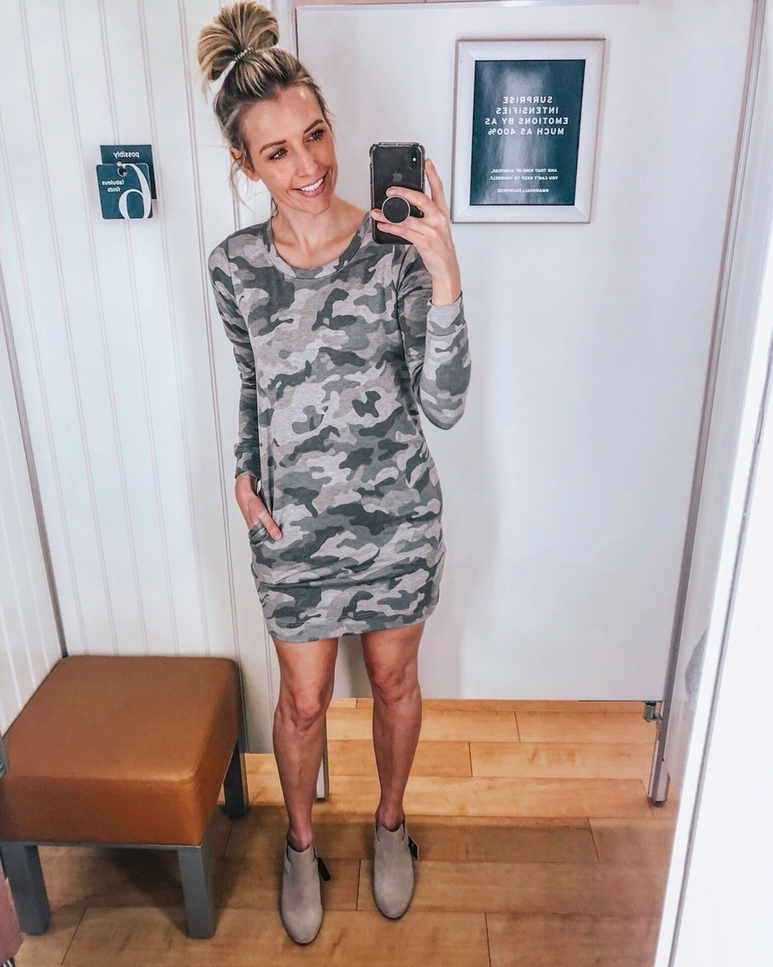 Look by Marla Gustafson featuring Jane And Delancy French Terry Camo Dress