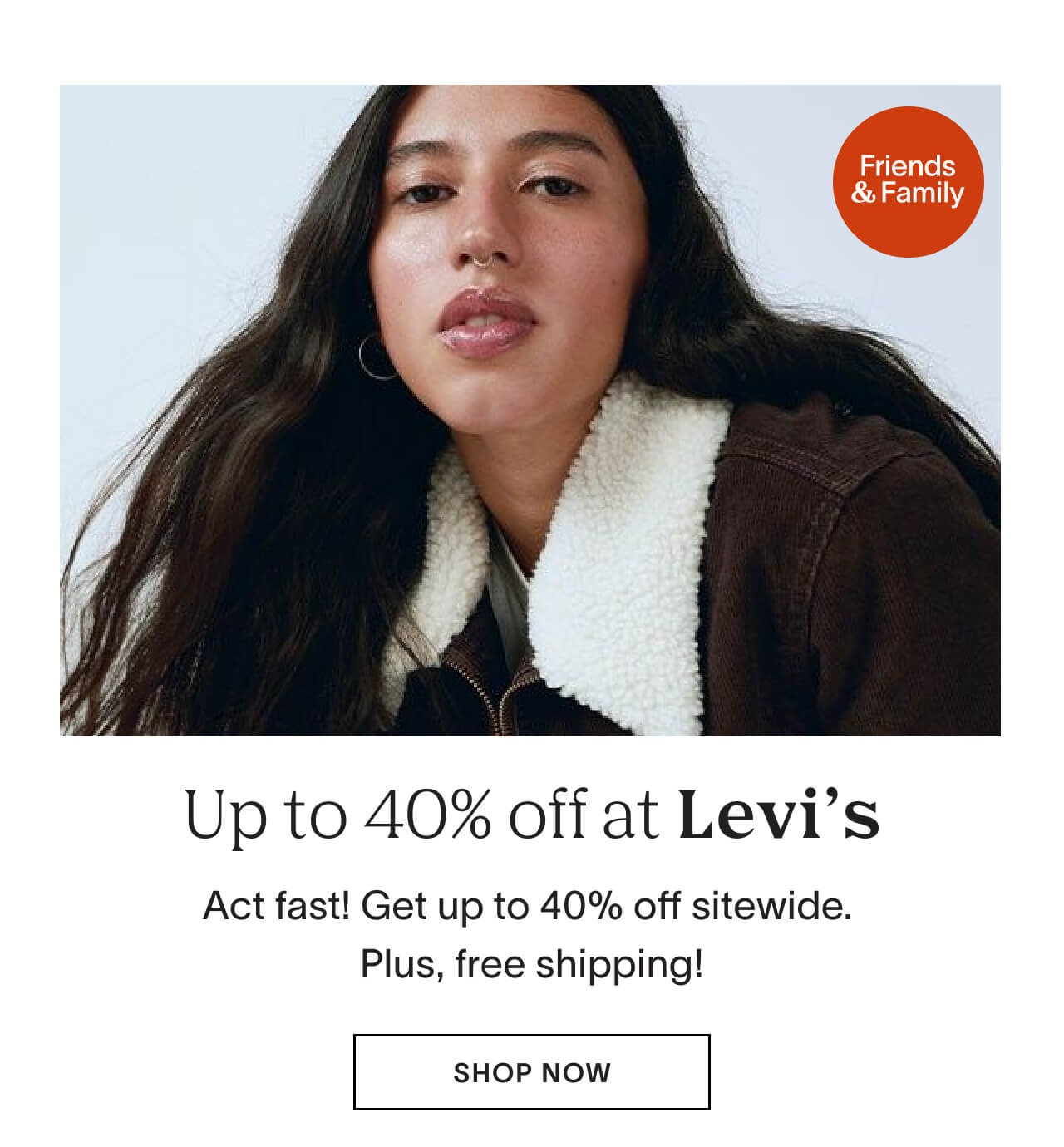 Act fast! Get up to 40% off sitewide at Levi's. Plus, free shipping!