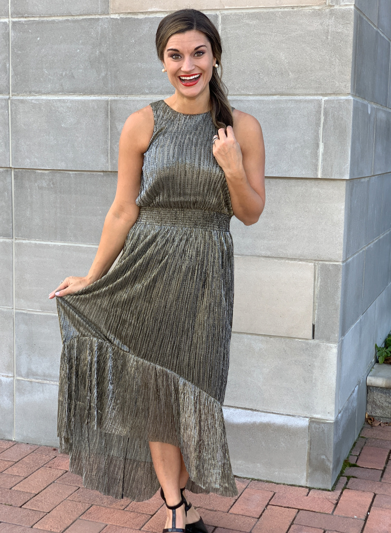 banana republic metallic dress