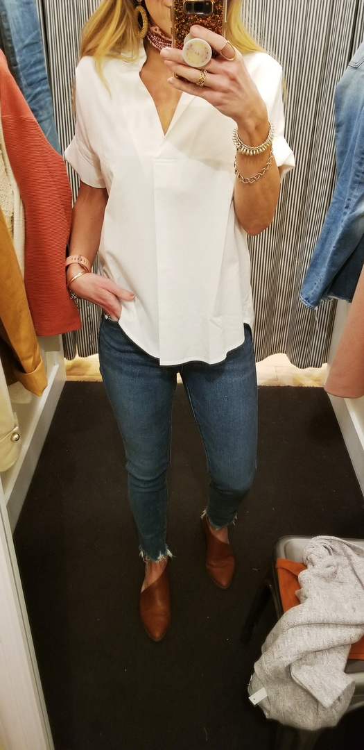 madewell central shirt in pure white