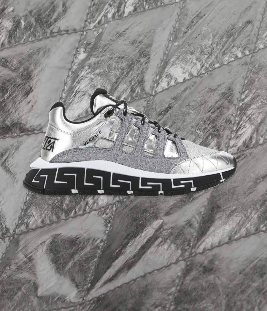 SSENSE + TRIGRECA METALLIC-EFFECT SNEAKERS