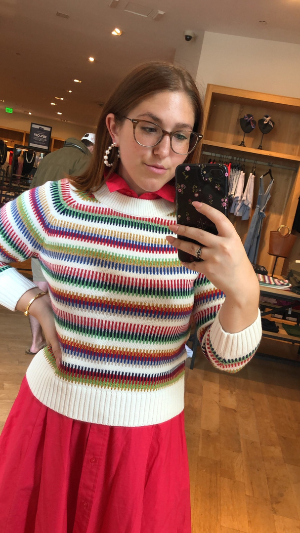 J crew rainbow hot sale stripe dress