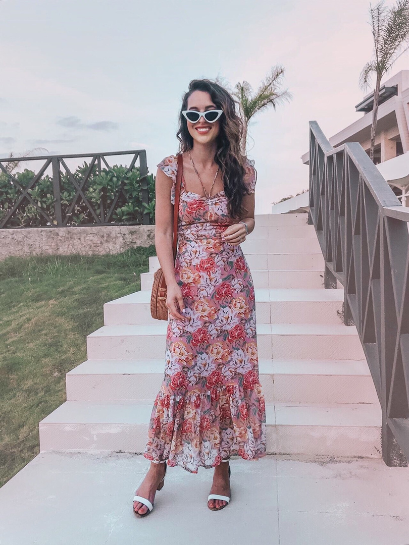 blouson midi dress wayf