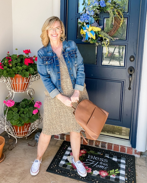 asy to wear! #ShopStyle #MyShopStyle #midsizestyle #midsizefashions #spring2021 #springstyle #fauxwrapdress #conversesneakers