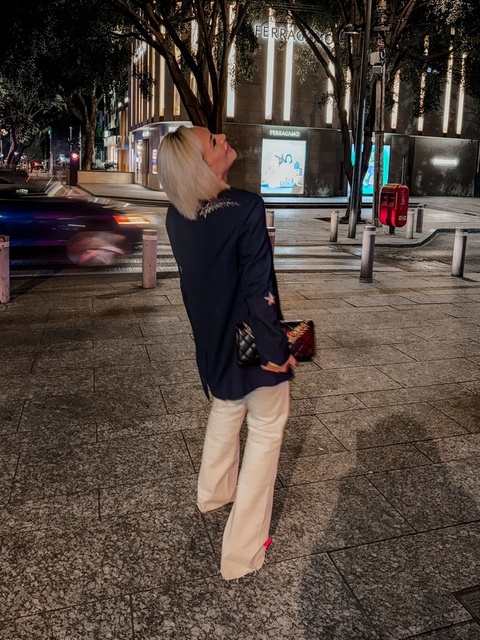 Girls night out . Jeans pumps and embellished blazer. #ShopStyle #ContributingEditor #LooksChallenge #Travel