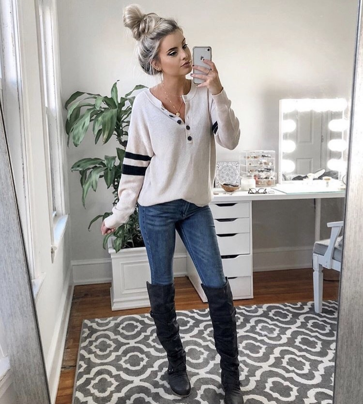 ae oversized henley sweater