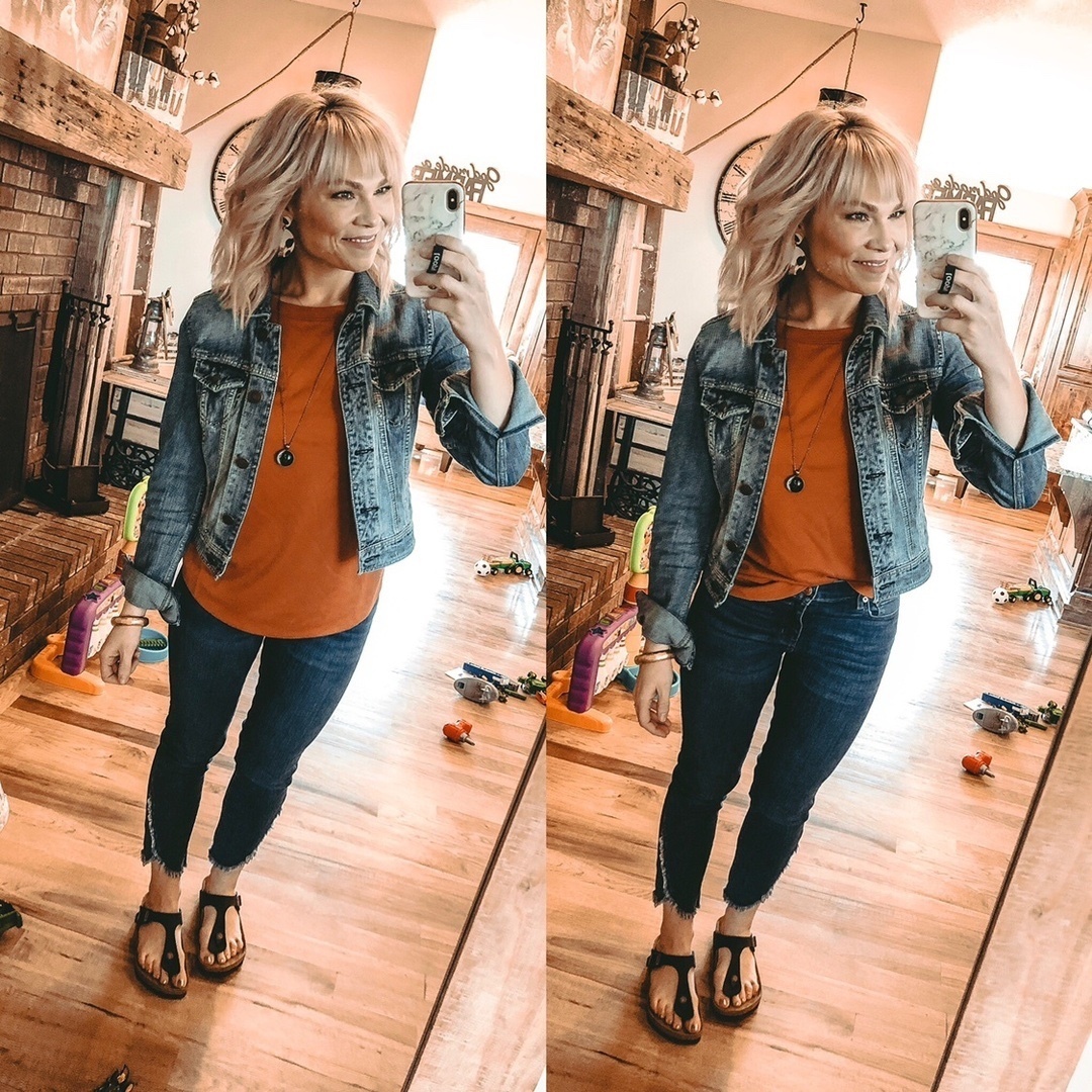 Fashion Look Featuring American Eagle Denim Jackets and LOFT Cropped Jeans  by PineappleAcres - ShopStyle