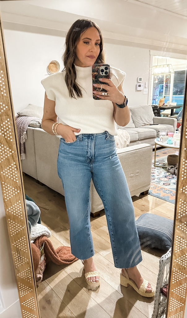 Fashion Look Featuring Madewell Flare Jeans by Mommy-in