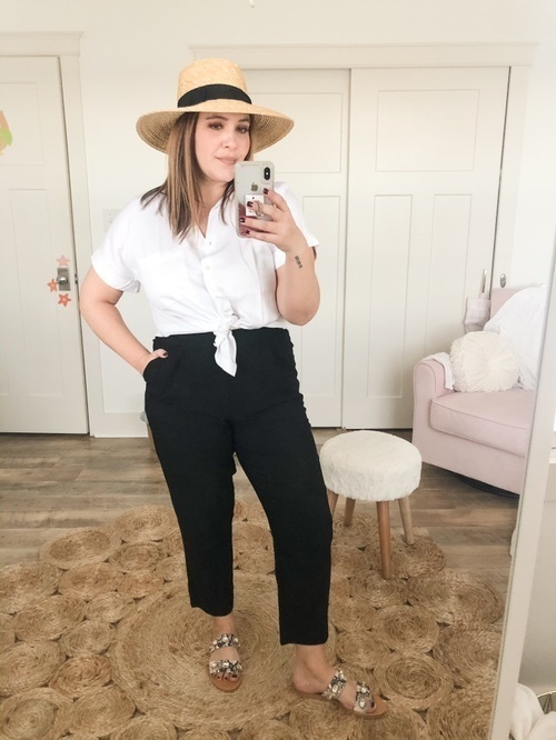 Look by Rebecca Wattenschaidt featuring LOFT Short Sleeve Tunic Blouse