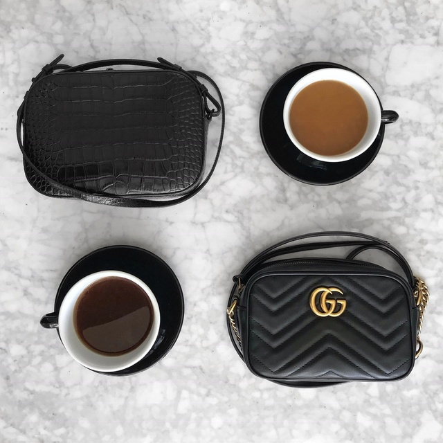 bags & coffee dates #guccimarmont #camerabag #crocembossed #ShopStyle #MyShopStyle #ContributingEditor #Flatlay #TrendToWatch