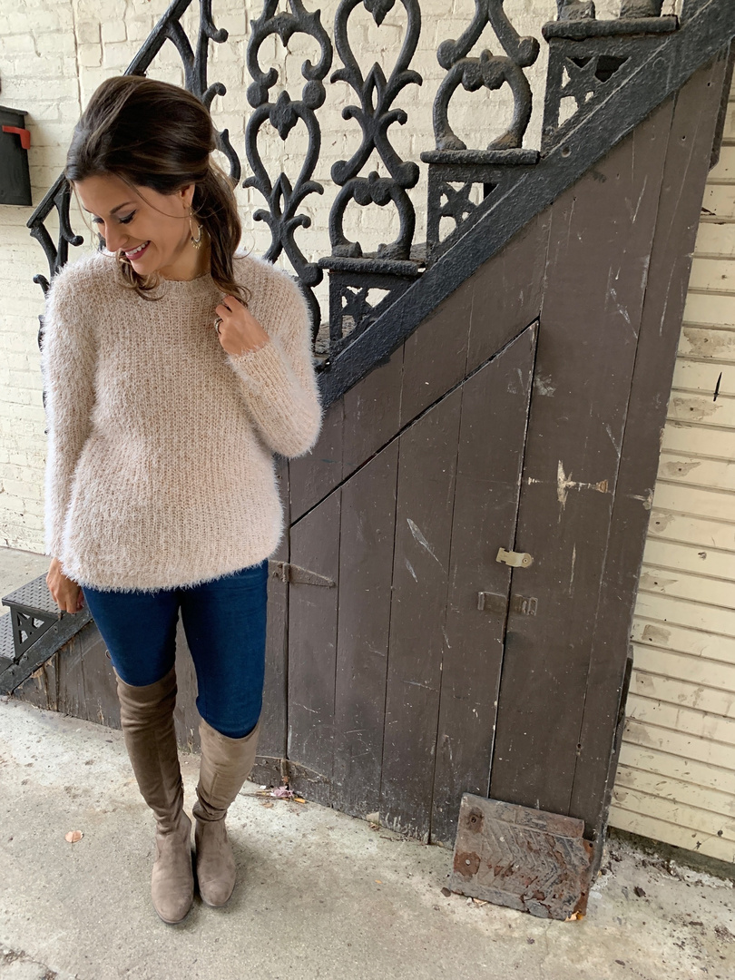 fuzzy chunky knit sweater