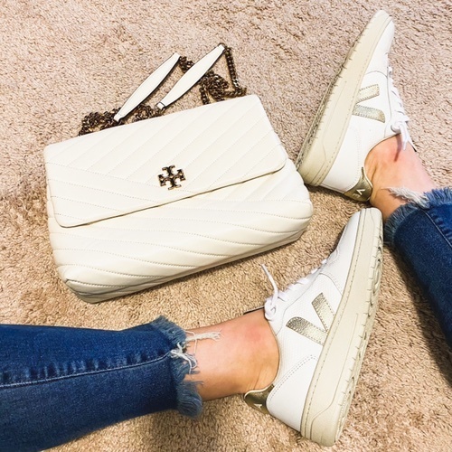 Fashion Look Featuring Tory Burch Shoulder Bags and Veja Sneakers &  Athletic Shoes by styleandbeautybyafoodie - ShopStyle