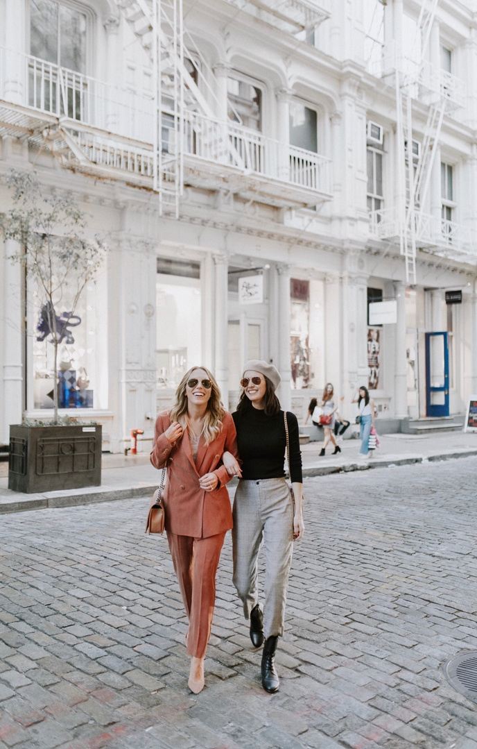 Because two is always better than one! #nyc #soho #streetstyle #duo #friends #bloggers #ShopStyle #ssCollective #MyShopStyle #ootd #mylook #fallfashion #lookoftheday #currentlywearing #todaysdetails #getthelook #wearitloveit