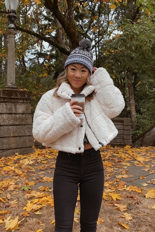 crop fleece oversized puffer jacket