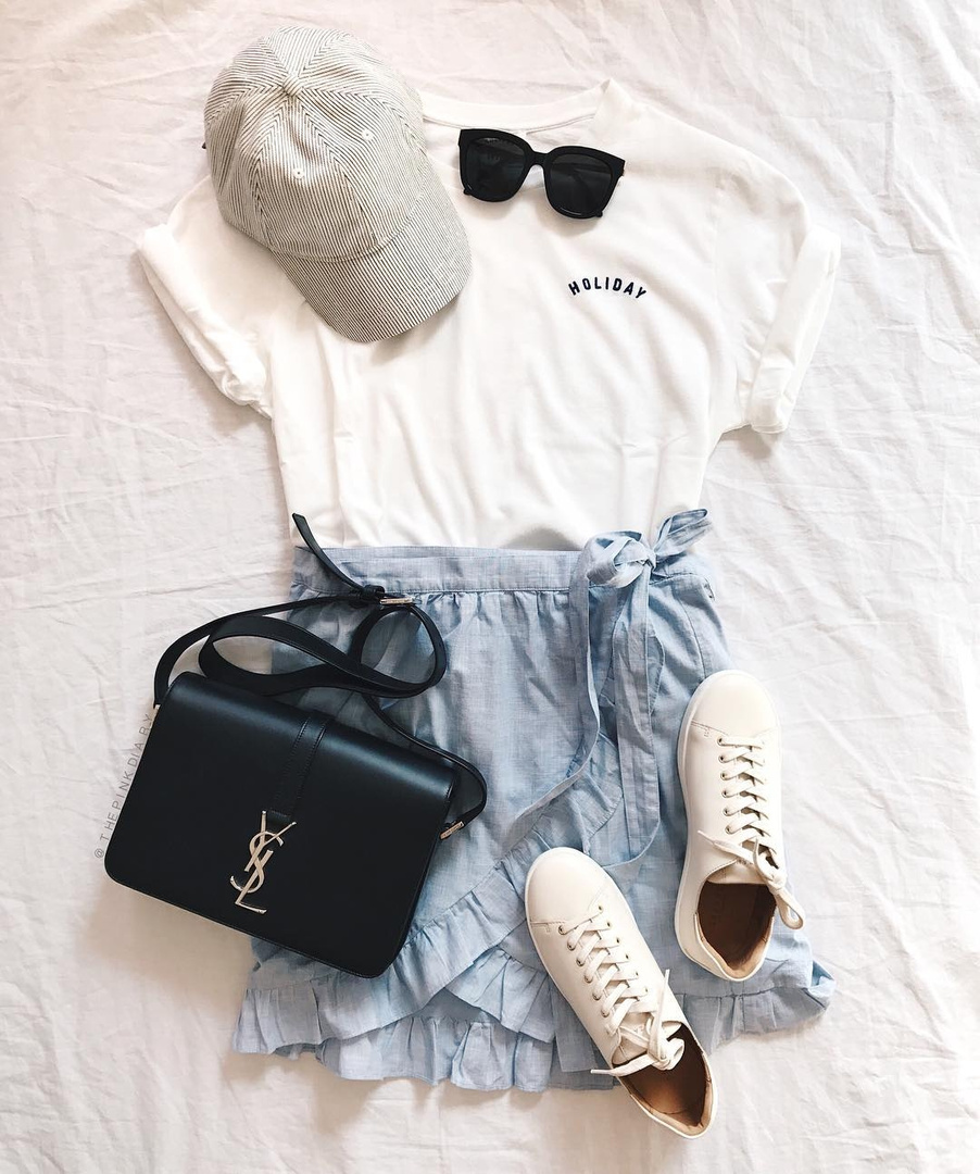 Fashion Look Featuring Obey T-shirts and Madewell Mid Length Skirts by ...