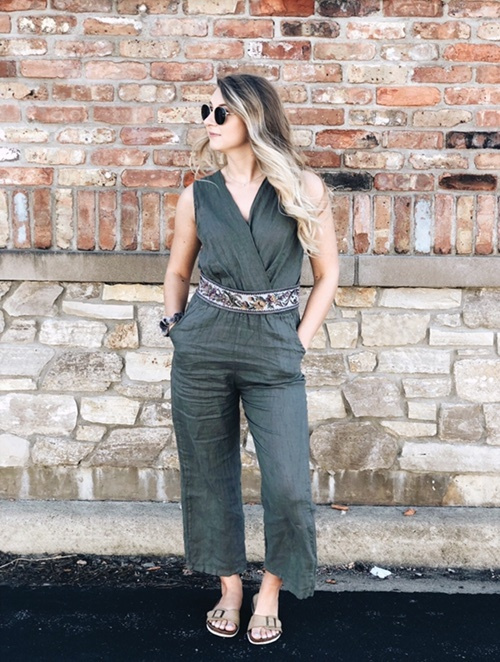 cloth and stone green jumpsuit