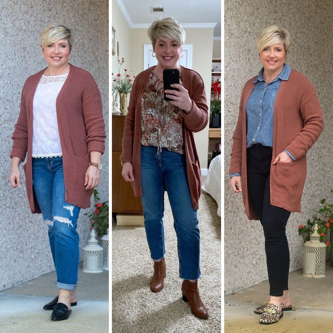 Look by Savvy Southern Chic featuring Textured Shaker-Stitch Long-Line Open-Front Sweater for Women