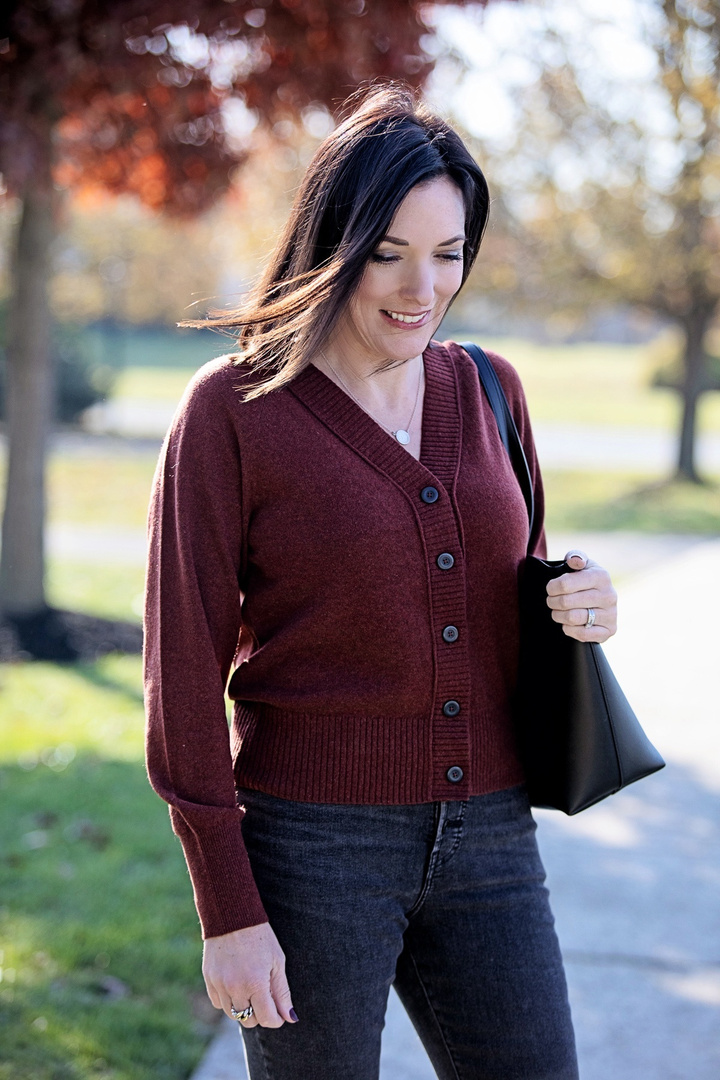everlane recashmere varsity cardigan