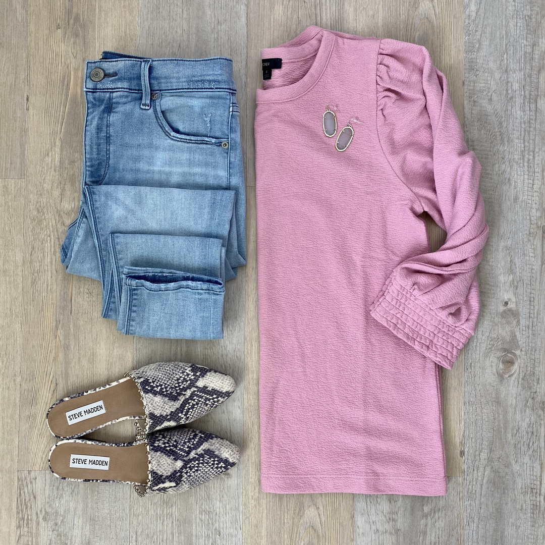 j crew smocked top