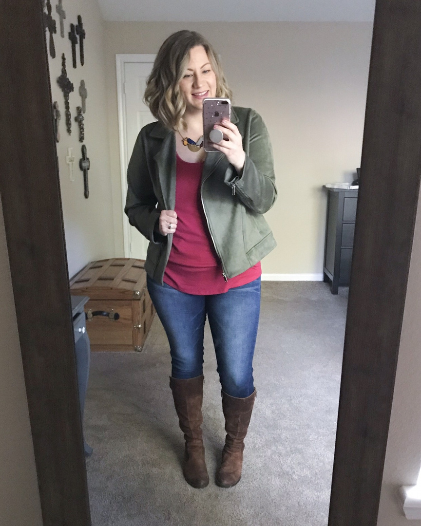Fashion Look Featuring Gibson Petite Tops and Old Navy Petite Jackets ...