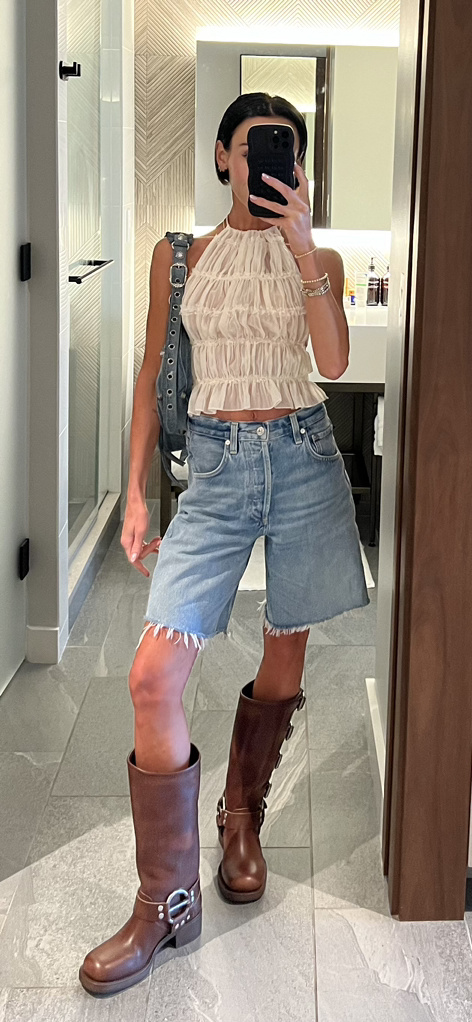 Fashion Look Featuring Miu Miu Boots and Balenciaga Shoulder Bags