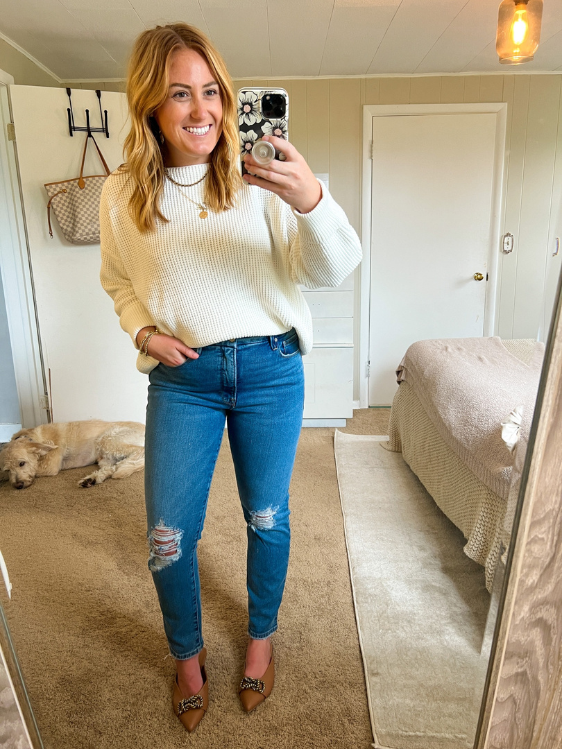 brown and tan sweater