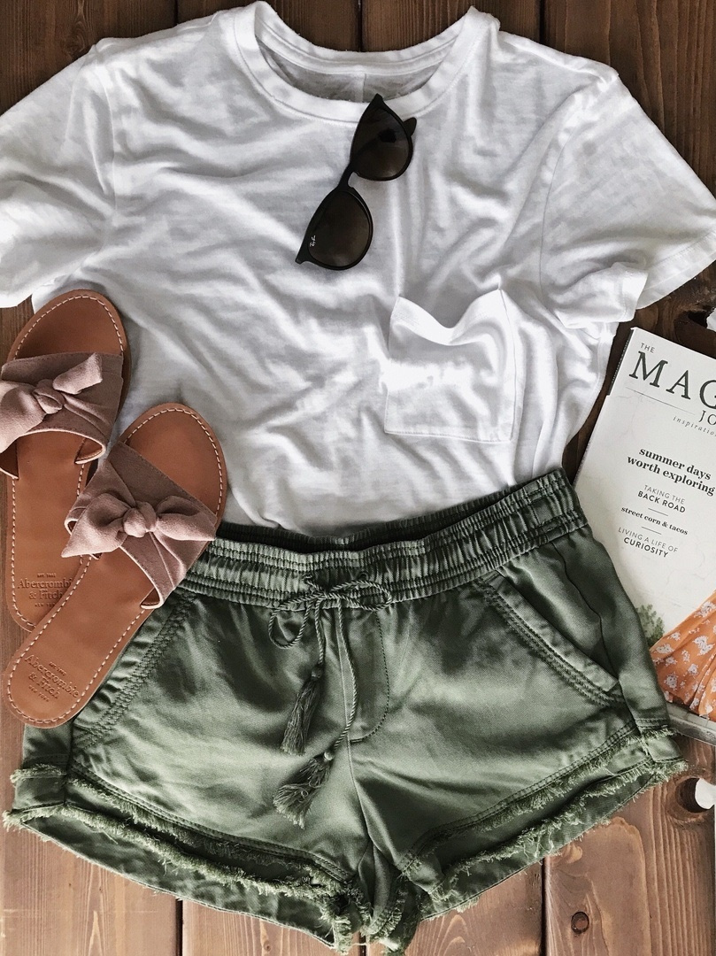 Fashion Look Featuring LOFT Shorts and Ray-Ban Sunglasses by ...