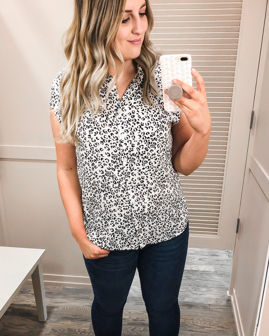 loft leopard print blouse